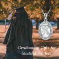 wholesale 925 Sterling Silver Oval Stethoscope Pendant Necklace Gift for Nurses Doctors-0-4
