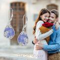 wholesale 925 Sterling Silver Teardrop Earrings Wholesale With Blue Gemstone And Scroll Design-0-29