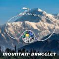 wholesale 925 Sterling Silver Abalone Shell Mountain Charm Bracelet for Skiing and Hiking Enthusiasts-0-4