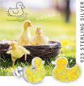 wholesale 925 Sterling Silver Yellow Opal Duck Stud Earrings for Girls - Hypoallergenic and Adorable s-0-1