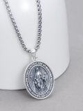wholesale 925 Sterling Silver Saint Medal Virgin Mary Cross Pendant Necklace  43cm Chain-0-2