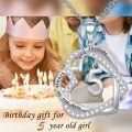 TOUPOP 925 Sterling Silver Heart Pendant Necklace 5th Anniversary Gift For Her-0-1