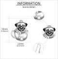 wholesale 925 Sterling Silver Pug Dog Cup Pendant Drop Earrings for Women Girls  4cm Long-0-3