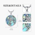 wholesale 925 Sterling Silver Sports Pendant Necklace with Basketball Player Design and Abalone Shell Inlay - Mens Fashion s-0-1