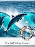 wholesale TOUPOP Dolphin Necklace Sterling Silver Animal Pendant Necklaces With Blue Crystal Jewelry Valentine's Day Mother's Day Dolphin Gifts For Women Wife Mom Birthday -0-1