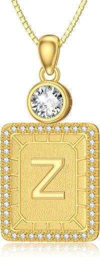 wholesale 18K Gold Sterling Silver A Z Initial Necklace for Women Gift for Mom Wife Girlfriend-Z