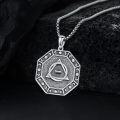 wholesale 925 Sterling Silver Viking Valknut Triangle Pendant Necklace for Men & Women-0-1