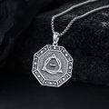 wholesale 925 Sterling Silver Moon Phase Pendant With Triangle And Circle Design On Octagonal Chain-0-1