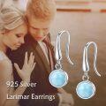 wholesale  Sterling Silver Moonstone Onyx Agate Lapis Larimar Opal Dangle Earrings -0-23