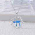 wholesale 925 Sterling Silver Blue Opal Chai Pendant Necklace for Women Jewish  Israel-0-4