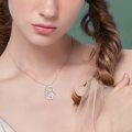 wholesale 925 Sterling Silver Heart-Shaped Cat Lovers' Pendant Necklace with Cubic Zirconia and Rose Gold Plating-0-4