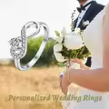 TOUPOP Sterling Silver Moissanite Heart Infinity Engagement Ring Gift-0-2
