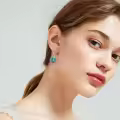 wholesale 925 Sterling Silver Green Crystal Round Drop Leverback Earrings Celtic Knot Design Irish Jewelry for Women Girls Gift 3cm Long-0-2