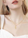 TOUPOP 14K Gold Teardrop Filigree Pendant Necklace-0-2