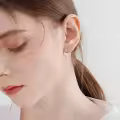wholesale 925 Sterling Silver Opal Cross Hoop Earrings - Religious Christian Jewelry for Women and Men-0-2