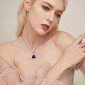 wholesale 925 Sterling Silver Black Obsidian Triangle Pendant Necklace  for Women Men Gothic s-0-1