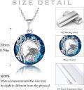 wholesale 925 Sterling Silver Blue Crystal Highland Cow Celtic Tree Of Life Pendant Necklace For Women-0-2