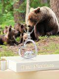 wholesale 925 Sterling Silver Mama Bear Family Pendant Necklaces for Women Girls-0-2