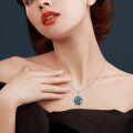 wholesale 925 Sterling Silver Saint Muerte Skeleton Abalone Shell Oval Pendant Necklace-0-4