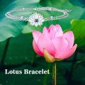 wholesale 925 Sterling Silver Opal Lotus Om Symbol Bracelet for Women - Layered Yoga s-0-5