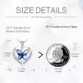wholesale 925 Sterling Silver Blue Crystal Butterfly & Heart Pendant Necklaces Wholesale for Women-0-4