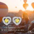 wholesale 925 Sterling Silver Birthstone Heart Stud Earrings Jewelry Gifts for Women-0-17