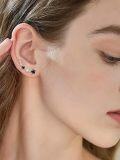 wholesale 925 Sterling Silver Black Onyx & CZ Star Ear Climber Earrings for Women - Bridal  Ideas-0-3