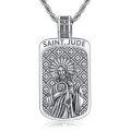 wholesale 925 Sterling Silver Saint Jude Pendant Necklace for Men Women Catholic Christian s 36 Chain-0-0