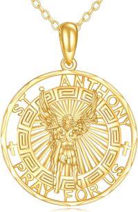 wholesale 14K Gold St. Anthony Religious Protection Angel Pendant Necklace for Men and Women-I-St Gabriel Necklace