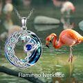 TOUPOP Sterling Silver Flamingo Pendant Necklace Gift For Women-0-2