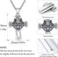 wholesale 925 Sterling Silver &  Celtic Knot Wolf Head Cross Pendant Necklace -0-3