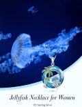 wholesale TOUPOP Jellyfish Jewelry With Blue Opal S925 Sterling Silver Tropical Plam Tree Jellyfish Pendant Necklace For Women With Blue Circle Crystal Jewelry Christmas Birthday Ocean Lover Gifts -0-4