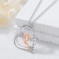 wholesale 925 Sterling Silver Heart-shaped Soccer Player Pendant Necklace with Quote She Believed She Could So She Did - Sports Themed s for Women-0-2