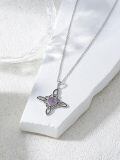 wholesale 925 Sterling Silver Amethyst Knot Cross Pendant Necklace-0-3