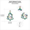 wholesale 925 Sterling Silver Colorful Crystal Christmas Tree Drop Earrings-0-4