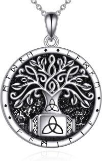 wholesale 925 Sterling Silver Tree of Life Pendant Norse Jewelry for Women Girls-Viking Necklace