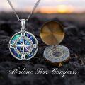 wholesale 925 Sterling Silver Abalone Shell Compass Pendant Necklace  for Women-0-5