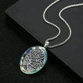 wholesale 925 Sterling Silver Tree Of Life Abalone Pendant Necklace-0-4