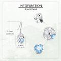 wholesale 925 Sterling Silver Heart-Shaped Blue Crystal Animal Theme Dangle Earrings for Women Gifts-0-3