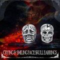 wholesale 925 Sterling Silver Gothic Skull Stud Earrings - Punk Rock Style Jewelry for Women & Men-0-5