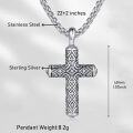 wholesale 925 Sterling Silver Cubic Zirconia-Cut Cross Necklace for Men Women Catholic Christian Gifts-0-4