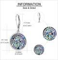 wholesale 925 Sterling Silver Abalone Shell Wheel of Hecate Leverback Drop Earrings Witchcraft Jewellery Gifts for Women-0-4