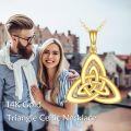 wholesale 14K Gold Triquetra Trinity Knot Pendant Necklace for Women Irish s-0-5