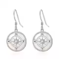 TOUPOP Sterling Silver Turquoise Opal Compass Dangle Earrings-0-0