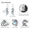 wholesale 925 Sterling Silver Moonstone Dragon Drop Earrings for Women and Men-0-5