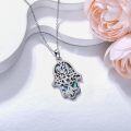 wholesale 925 Sterling Silver Abalone Shell Tree of Life Star of David Pendant Necklace-0-2