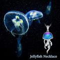 wholesale 925 Sterling Silver Blue Purple Jellyfish Pendant Necklaces for Women Gifts-0-2