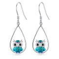wholesale 925 Sterling Silver Teardrop Owl Earrings-0-0