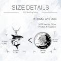 wholesale 925 Sterling Silver Black & White Shark Pendant Necklace for Kids-0-1