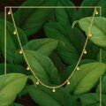 wholesale 14k Gold Dangling Ball Bead Station Chain Necklace For Women-0-5